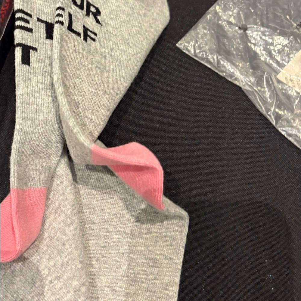 Gray and Pink Women's Socks “GET IT YOURSELF”
